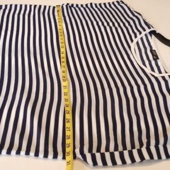 A.N.A. Women's Sheer Stripe Blouse - 2x - Blue/White - Picture 6 of 7